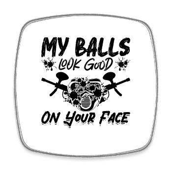 Mes balles Look Paintball Splatter Joueur de paintball - Magnet carré - blanc - Devant