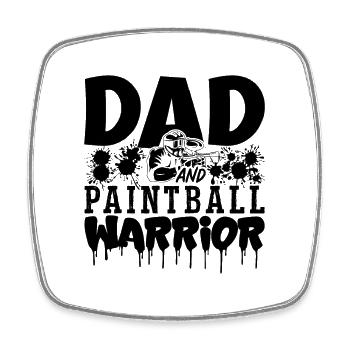 Dad And Paintball Warrior Air Gun Paintball Player - Viereckiger Kühlschrankmagnet - Weiß - Vorne