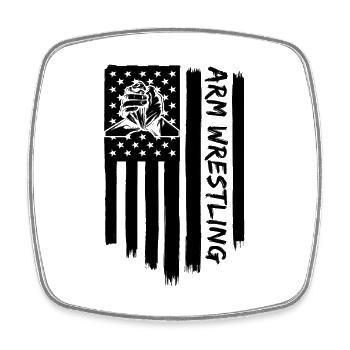 Arm Wrestling Arm Muscle Sport Enthusiast Wrestler - Viereckiger Kühlschrankmagnet - Weiß - Vorne