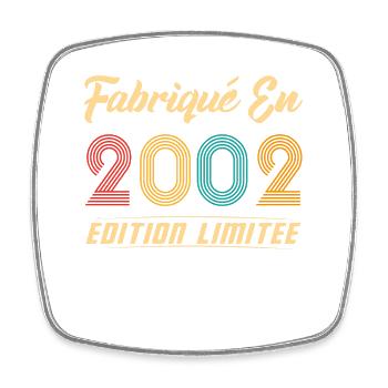 Fabriqué en 2002 Cadeau D’anniversaire - Magnet carré - blanc - Devant