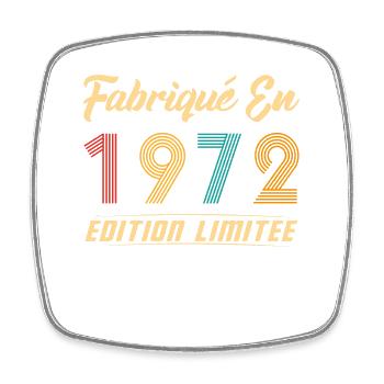 Fabriqué en 1972 Cadeau D’anniversaire - Magnet carré - blanc - Devant