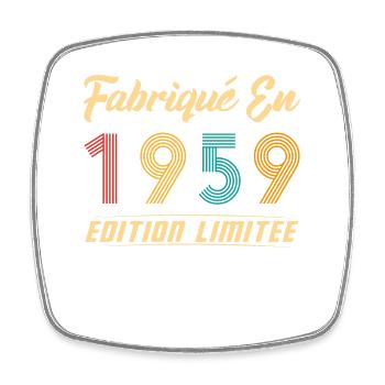 Fabriqué en 1959 Édition limitée Cadeau - Magnet carré - blanc - Devant