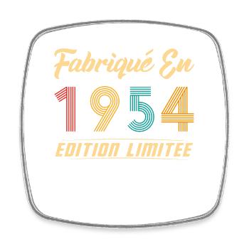 Fabriqué en 1954 Édition limitée Cadeau - Magnet carré - blanc - Devant