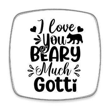 Liebe dich Gotti Taufpatin Schweiz Patentante - Viereckiger Kühlschrankmagnet - Weiß - Vorne