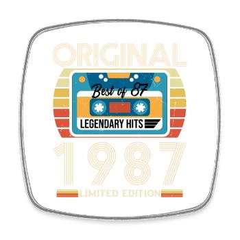 Cadeau D’anniversaire Vintage 1987 Édition Limitée - Magnet carré - blanc - Devant