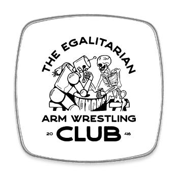 Arm Wrestling – 1 - Square fridge magnet - white - Front