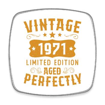 Vintage 1971 Édition Limitée Cadeau D'anniversaire - Magnet carré - blanc - Devant