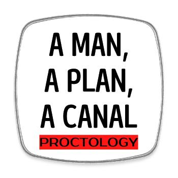 A MAN, A PLAN, A CANAL - PROCTOLOGY - Square fridge magnet - white - Front