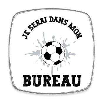 je serai dans mon bureau - Magnet carré - blanc - Devant