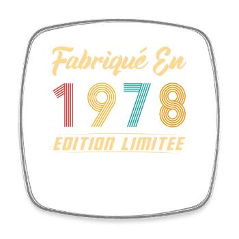 Fabriqué en 1978 Vintage Cadeau D'anniversaire - Magnet carré - blanc - Devant