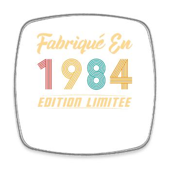 Fabriqué en 1984 Vintage Cadeau D'anniversaire - Magnet carré - blanc - Devant