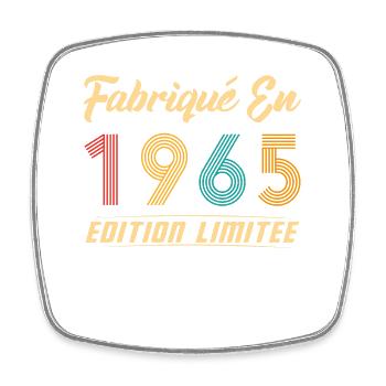 Fabriqué en 1965 Vintage Cadeau D'anniversaire - Magnet carré - blanc - Devant