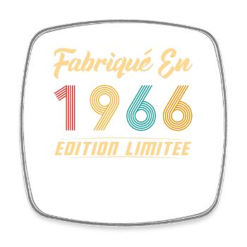 Fabriqué en 1966 Vintage Cadeau D'anniversaire - Magnet carré - blanc - Devant