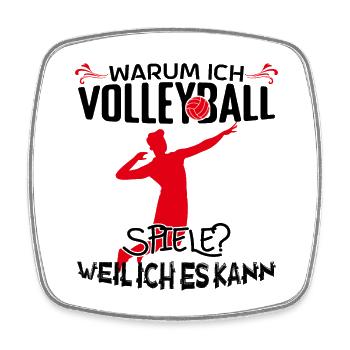 Volleyball Volleyballtrainer Warum ich Volleyball! - Viereckiger Kühlschrankmagnet - Weiß - Vorne