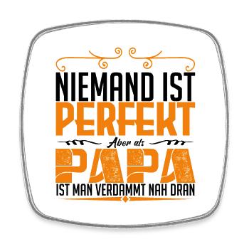 perfekt dad - Viereckiger Kühlschrankmagnet - Weiß - Vorne