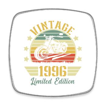Vintage 1996 Retro Motorcycle Birthday Gift - Square fridge magnet - white - Front