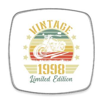Vintage 1998 Retro Motorcycle Birthday Gift - Square fridge magnet - white - Front