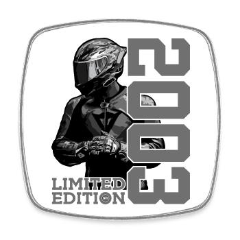LIMITED EDITION 2003 MOTORCYCLE 23RD BIRTHDAY - Square fridge magnet - white - Front