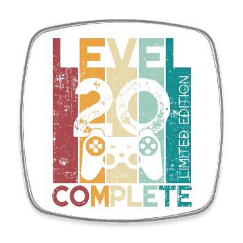 20 Geburtstag Level 20 Complete 20 Jahre Geschenk - Viereckiger Kühlschrankmagnet - Weiß - Vorne