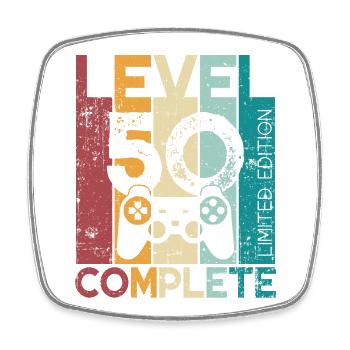 50 Birthday Level 50 Complete 50 Years Gift - Square fridge magnet - white - Front