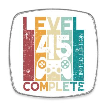 45 Birthday Level 45 Complete 45 Years Gift - Square fridge magnet - white - Front