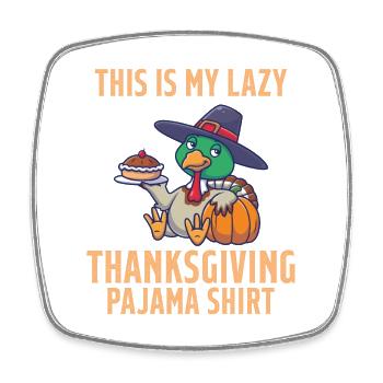 Das ist mein fauler Thanksgiving-Pyjama Kleinkind Türkei - Viereckiger Kühlschrankmagnet - Weiß - Vorne