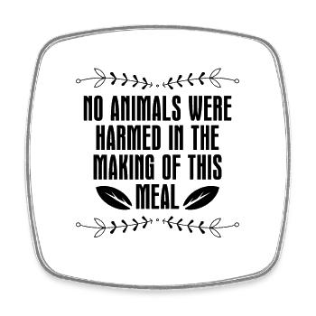 No Animals Were Vegan Chef Plant Based Vegan Chefs - Viereckiger Kühlschrankmagnet - Weiß - Vorne
