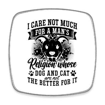 I Care Not Much For Animal Rights Animal Worker - Square fridge magnet - white - Front