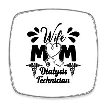 Wife Mom Dialysis Technician Medical Dialysis Tech - Viereckiger Kühlschrankmagnet - Weiß - Vorne