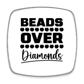 Beads Over Diamonds Beading Beaded Jewelry Beader - Square fridge magnet - white - Front