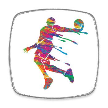 Basketballspieler Bunte Farbe Slam Dunk Sport - Viereckiger Kühlschrankmagnet - Weiß - Vorne