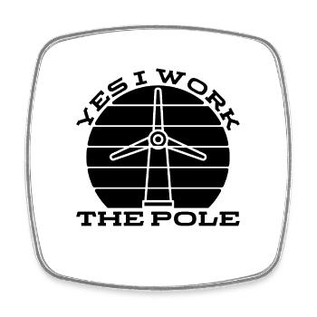Yes I Work The Retro Windmill Turbine Technician - Square fridge magnet - white - Front