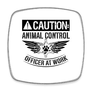 Caution Animal Control Enforcement Animal Officer - Viereckiger Kühlschrankmagnet - Weiß - Vorne