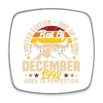 Birthday gift born in December 1992 - Square fridge magnet - white - Front