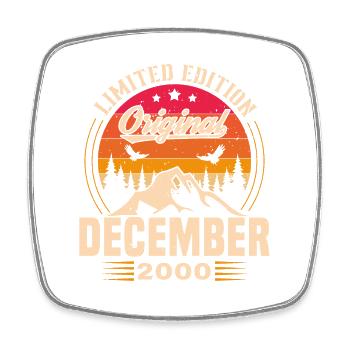 Birthday gift born in December 2000 - Square fridge magnet - white - Front