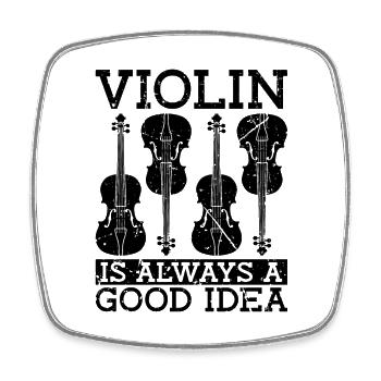 Le violon est toujours rétro note note amateur violoniste - Magnet carré - blanc - Devant