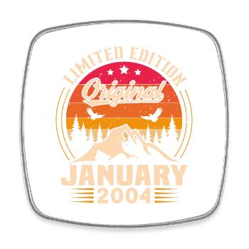 Birthday Gift Born in January 2004 Vintage - Square fridge magnet - white - Front