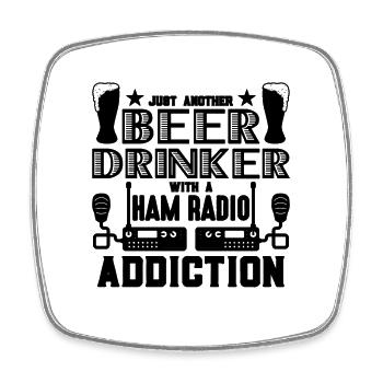 Just Another Beer Radio Tower Ham Radio Operator - Square fridge magnet - white - Front