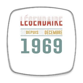 Légendaire Depuis Décembre 1969 Anniversaire - Magnet carré - blanc - Devant