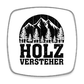 Holzversteher Chainsaw Retro Forest Woodworker - Viereckiger Kühlschrankmagnet - Weiß - Vorne