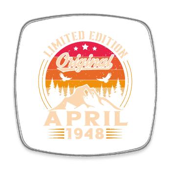 Vintage Nées En Avril 1948 Cadeau D'anniversaire - Magnet carré - blanc - Devant