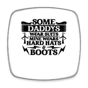 Some Daddys Wear Green Energy Turbine Technician - Square fridge magnet - white - Front