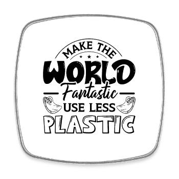 Make The World Environmentalist Climate Activist - Square fridge magnet - white - Front