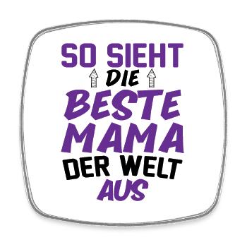 So Sieht Die Beste Mama Der Welt Aus - Viereckiger Kühlschrankmagnet - Weiß - Vorne