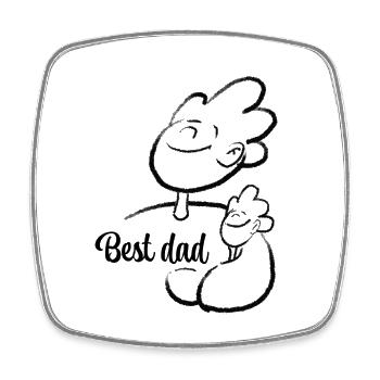 Meilleure illustration père et fils - Magnet carré - blanc - Devant