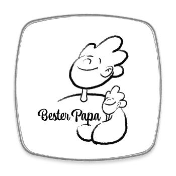 Bester Papa und Sohn Illustration - Viereckiger Kühlschrankmagnet - Weiß - Vorne