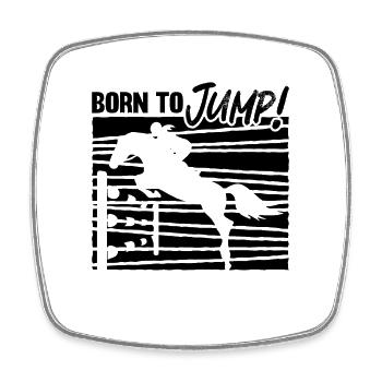 Born To Jump Show Jumping Retro Equine Show Jumper - Viereckiger Kühlschrankmagnet - Weiß - Vorne