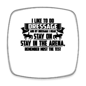 J’aime faire du dressage et des chevaux Cavalier de dressage - Magnet carré - blanc - Devant