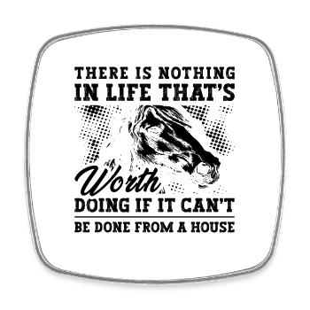 There Is Nothing In Cutting Horse Cowboy Horseman - Square fridge magnet - white - Front