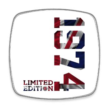 ENGLAND LIMITED EDITION 1974 UK 52. GEBURTSTAG - Viereckiger Kühlschrankmagnet - Weiß - Vorne
